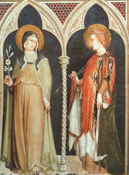 Simone Martini St.Clare and St.Elizabeth of Hungary Spain oil painting art